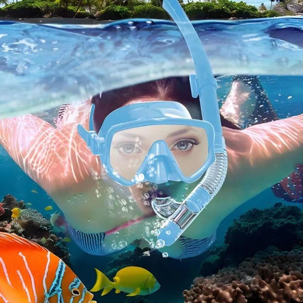 Anti Fog Diving Snorkeling Mask Swimming Goggles Dry Snorkel Set Underwater Snorkeling Mask Adult