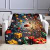 Christmas Magic with Gifts and Santa Patterned flannel blanket perfect for the bedroom living room, sofa, or a little nap