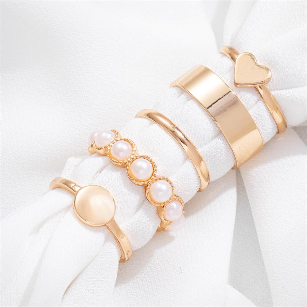 Retro Temperament Butterfly Love Ring 5-piece Ring Female Simple Fashion Ring Jewelry