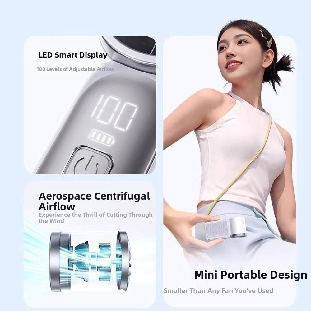 Охлаждающий мини-портативный вентилятор с 6 скоростями, технология Air Turbo, светодиодный дисплей, USB-перезаряжаемый, регулируемый, ультра-тихий, карманный, для кемпинга