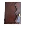 Handmade Embossed Travel Diary with Classic Style/Formate With Lock System - Brown. Size 5x7 Inches.