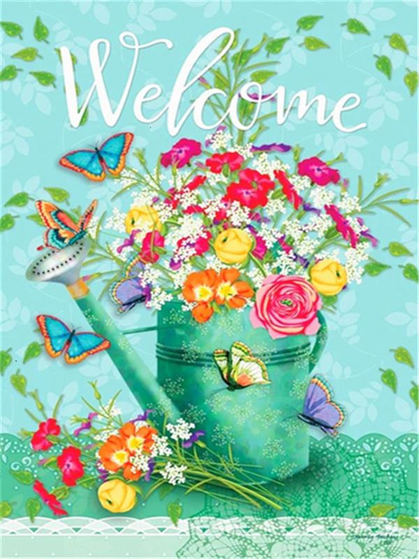 5D алмазная живопись текст Добро пожаловать вышивка крестиком Новое поступление Алмазная вышивка цветок птица мозаика рукоделие Декор для дома