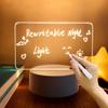 Creative LED Transparent Acrylic Night Light USB Notepad Erasable Message Board Memo Holiday Light Decorative Light Friend Gift