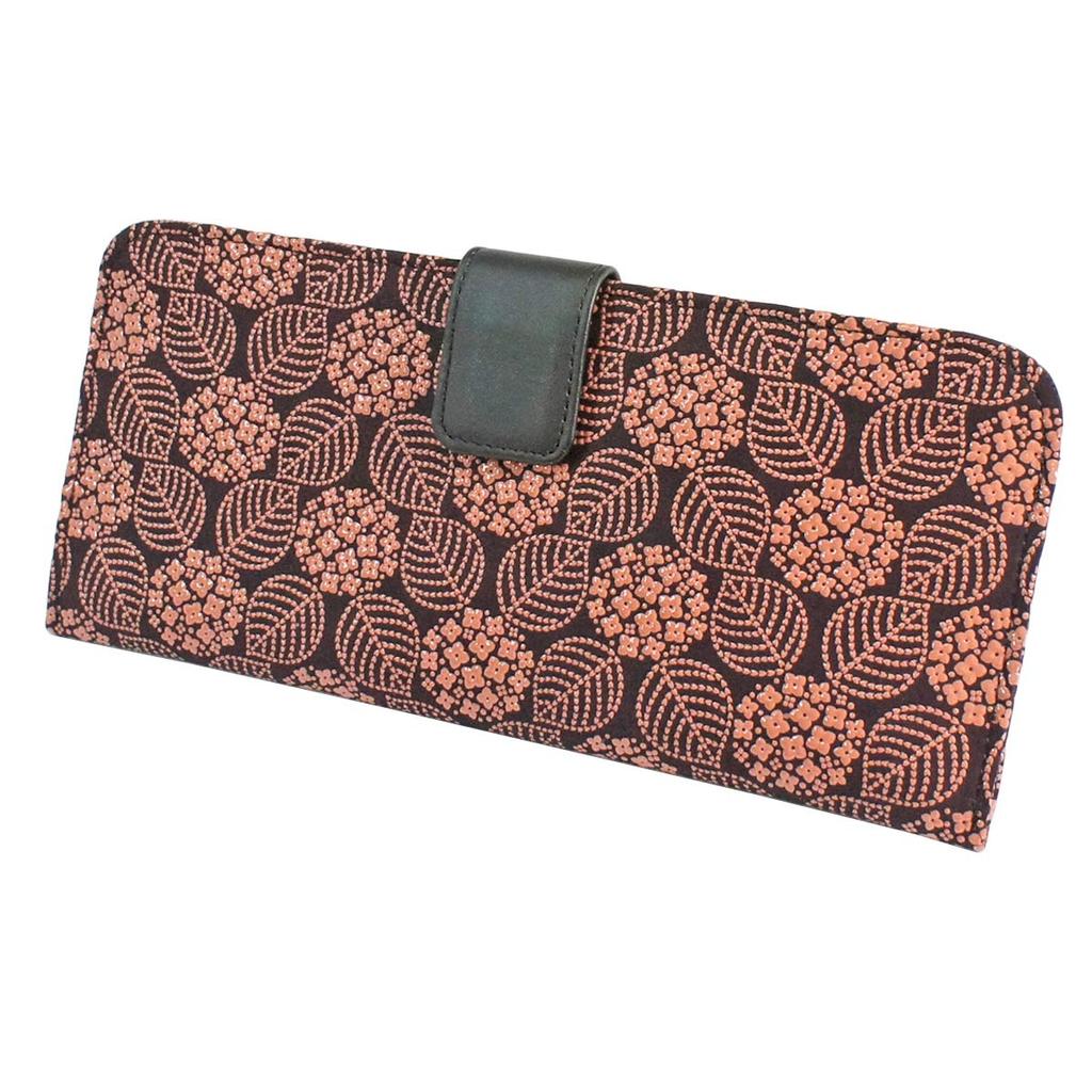 Inden Long Wallet Bundle L Thin Deerskin Purple X Pink Lacquer Hydrangea Pattern [Indenya] 2107-56-174