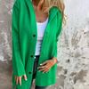 Long-sleeved Solid-color Coat with Buttons, Loose and Comfortable Women's Clothing