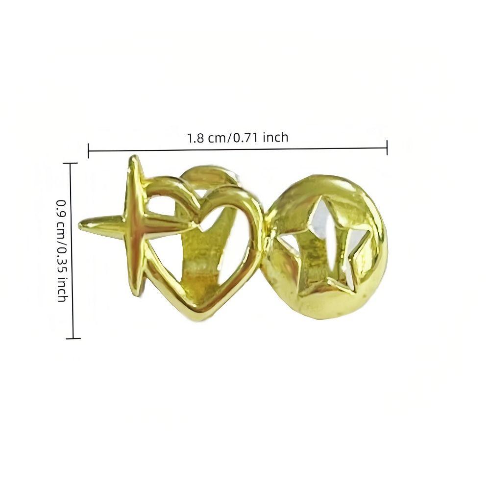 Зубы-гриллзы с покрытием из 18-каратного золота, полые, в форме сердца, зубные украшения, индивидуальный аксессуар