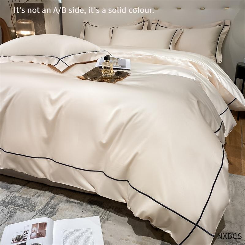 Комплект из четырех предметов из длинноволокнистого хлопка, 200 шт., 100% хлопок, простыня, пододеяльник, наволочка, постельные принадлежности