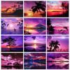 Diamond Painting New Sunset 5D DIY Diamond Embroidery Sale Seaside Landscape Tree Pictures Of Rhinestones Mosaic Wall Art