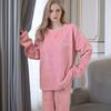 Autumn and Winter New Women's Warm Set of Pajamas Homewear Set Girls Students Coral Velvet Pajamas Padded Underwear Homewear Set