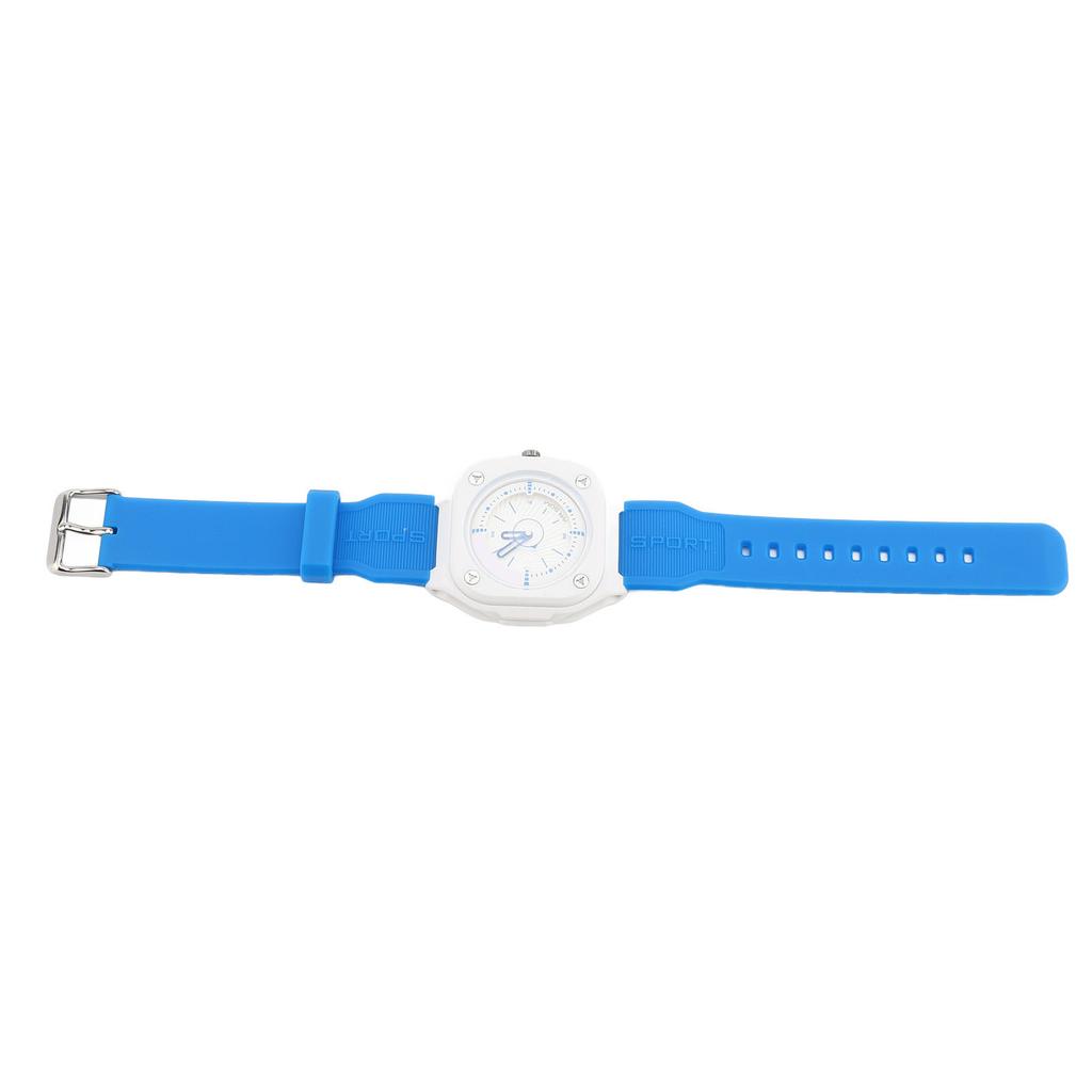 Water Resistant Sports Analog Unisex Watch Student Electronic Wristwatch for Nurses Doctors Students White Dial Blue