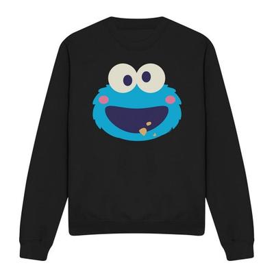 Sesame Street Унисекс Взрослый Кавайный Свитшот с Лицом Печенькиного Монстра