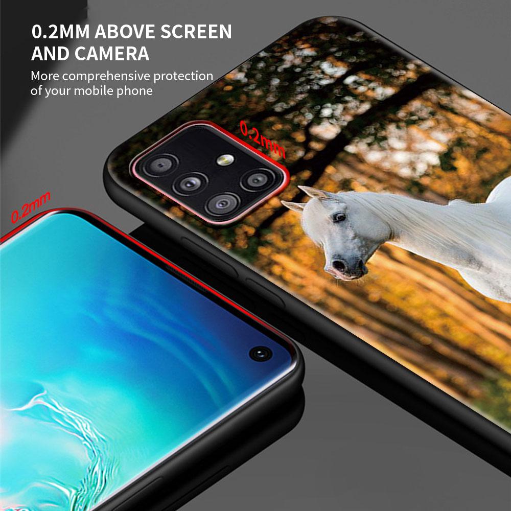 Чехол с изображением лошади для Samsung Galaxy A51 A71 A50 A21s A31 A12 A41 A10 A70 A20e A30 A11 A40 A20s A02s A42, черный чехол