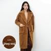 Sinuofude Women's Wool Blend Mid-Length Lapel Coat