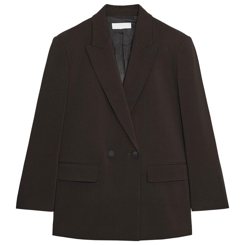 Zaprha 2025 Осень Новые Элегантные Лацканы Длинный рукав с Подплечниками Профильный Двубортный Блейзер 2753122