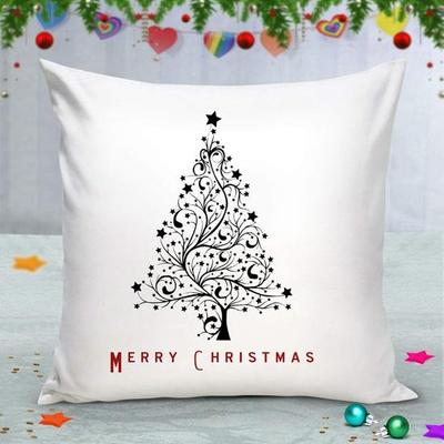 Атласная подушка Merry Christmas Напечатанная наволочка 30,48 см с наполнителем Рождественские украшения для дома