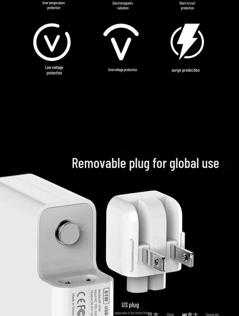 Быстрая зарядка Type-C Зарядное устройство для ноутбука Apple 61 Вт/87 Вт/96 Вт