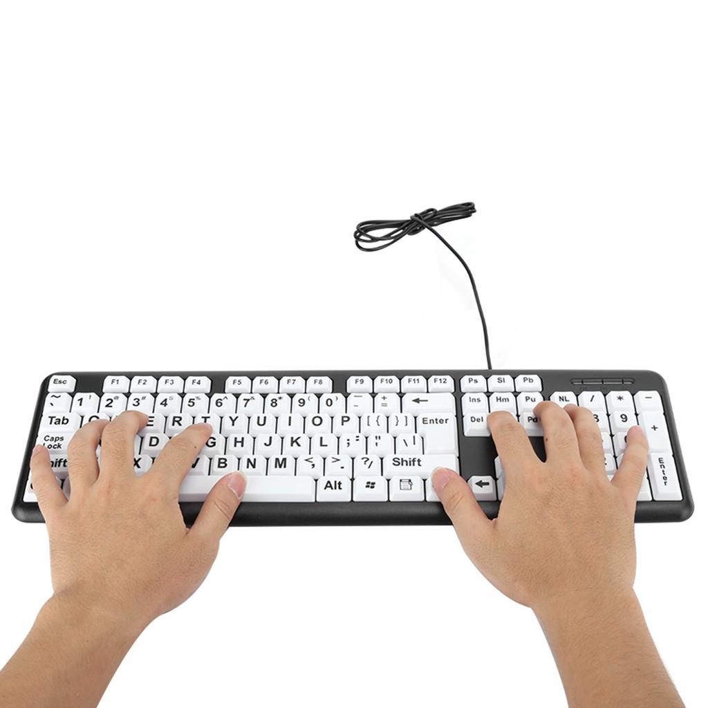 Черный Низкий , Проводная Клавиатура для Пожилых с   oem вентилятор USB ремкомплект вентиляция Белый Крупные КлавишиЧерный