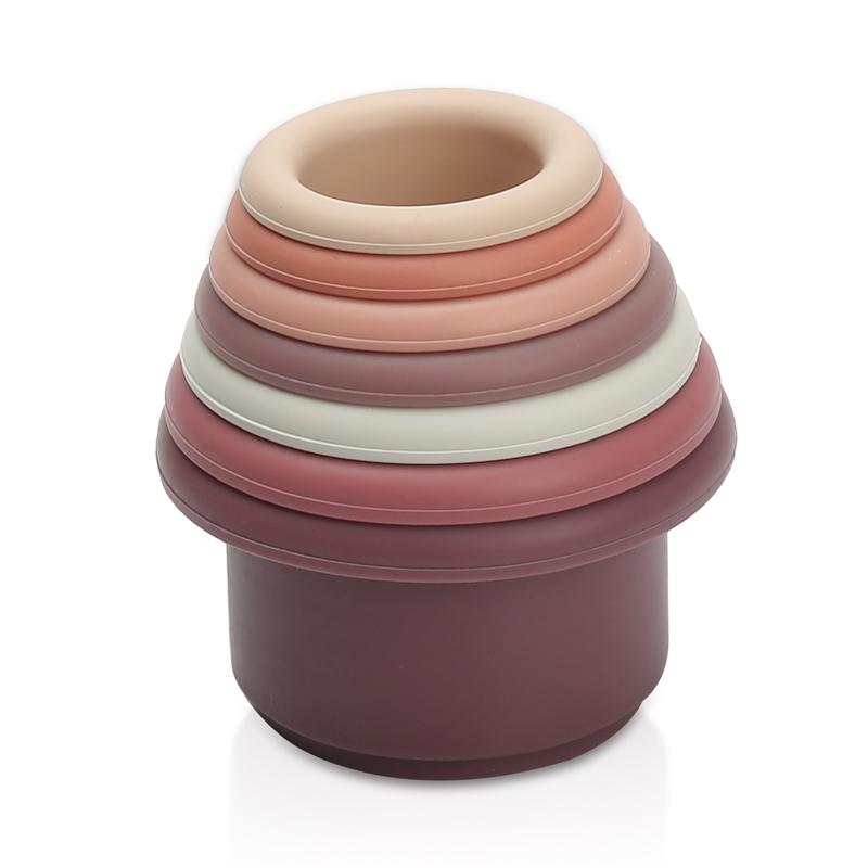 6 шт. Детские игрушки Мягкие строительные блоки Силиконовые штабелируемые блоки Круглая форма Силиконовые строительные игрушки Резиновые прорезыватели для зубов Игрушка Монтессори