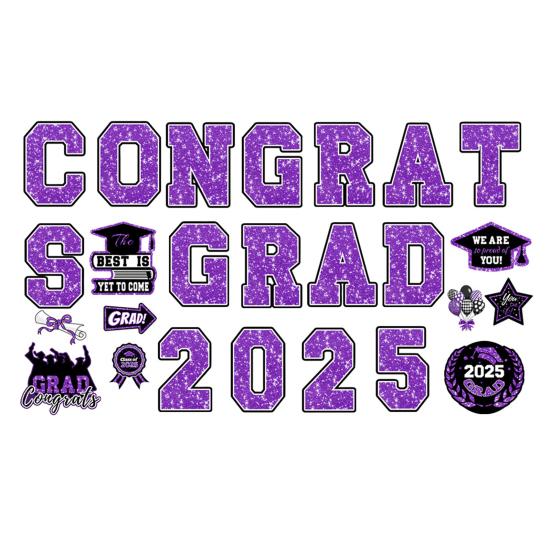 Магниты на автомобиль с надписью «Выпускной 2025» Поздравляем выпускников Магнитные наклейки Тематические магниты для декора гаражных ворот Холодильник