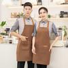 Водонепроницаемый фартук для мужчин и женщин, регулируемая длина, завязывающийся на талии, многокарманный фартук для кухни, гриля, ресторана, бара, кафе, салона красоты, маникюрной студии, униформа