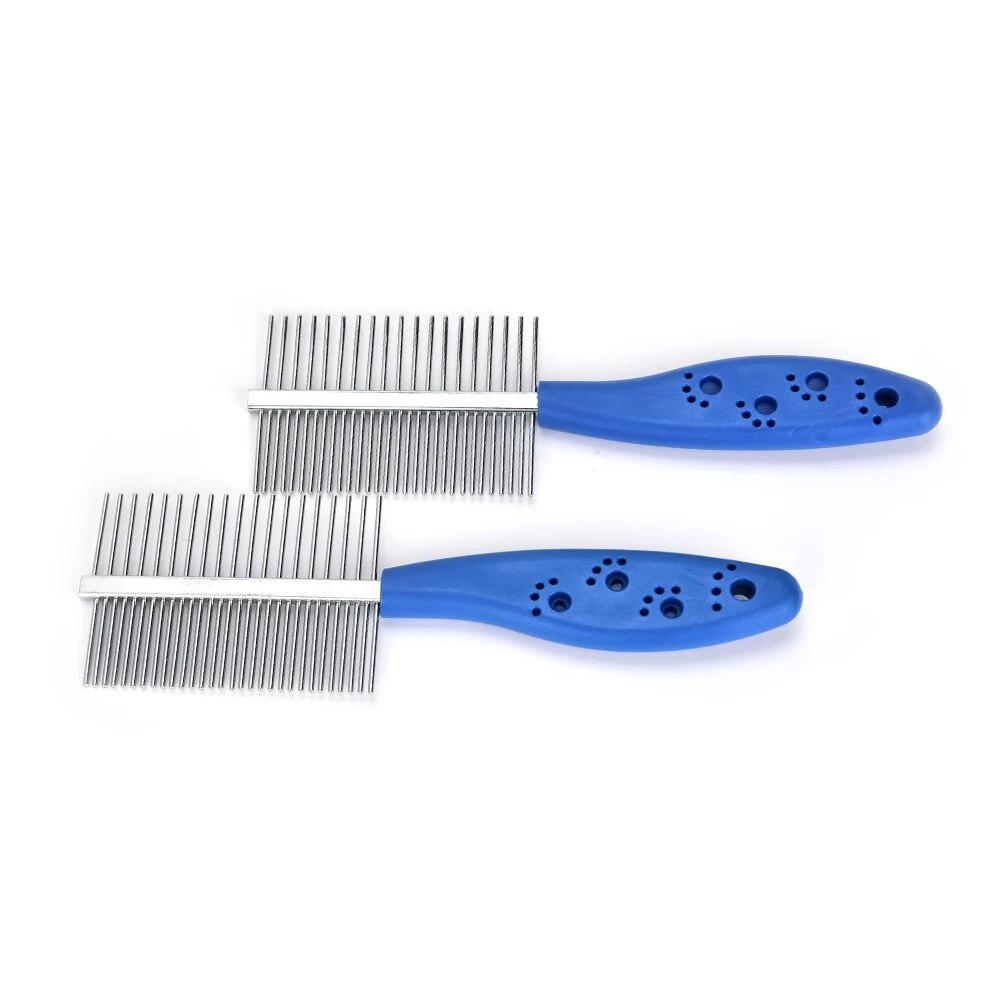 Professional Pet Combs Hair Remover Stainless Steel Teeth Dual-Sided Brush Cat Dogs Grooming Cleaning Tools For Short Long Hair