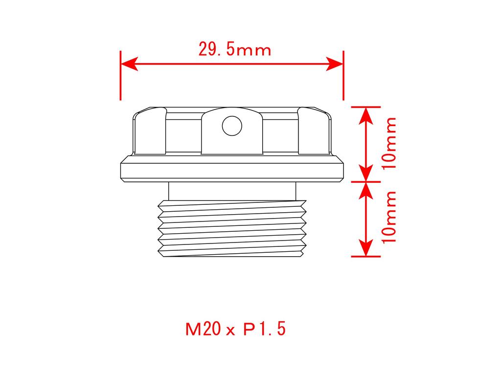 POSH 500001-04 Motorcycle Goods Machine Filler Cap M20 x P1.5 Gold