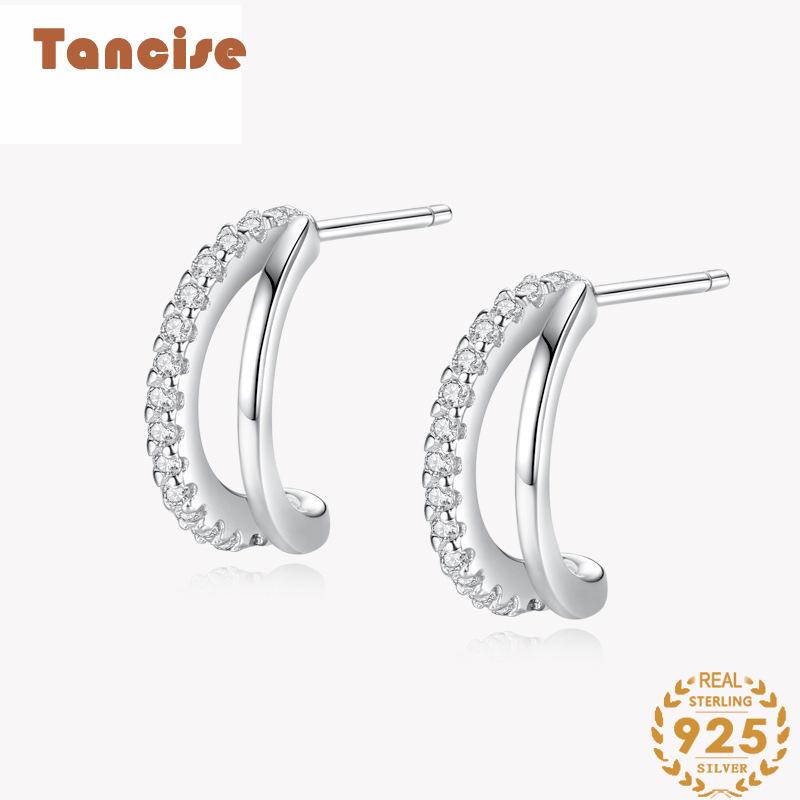 Tancise 925 Sterling Silver Zircon Earrings Drop Earrings For Women Wedding Party Gifts