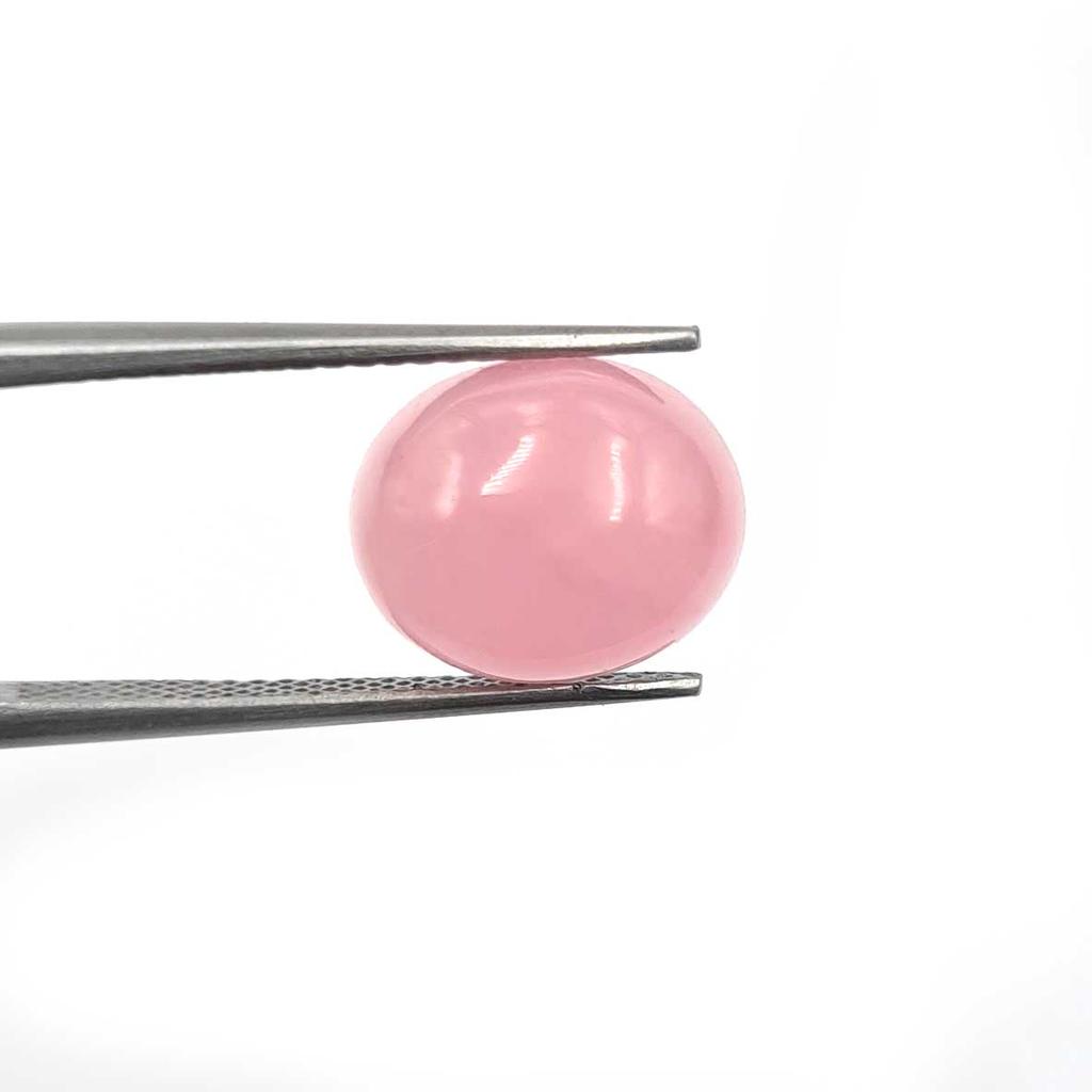 Dyed PInk Jade Oval Cabochon Loose Gemstone Lot 4 Pcs 10*12 MM 24 CT For Jewelry Making