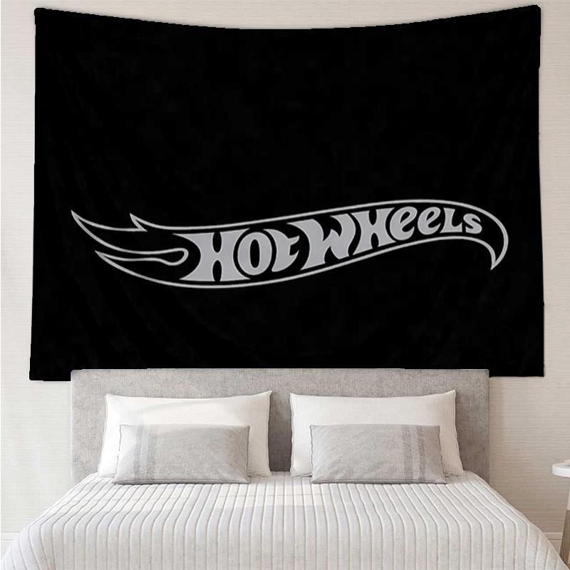 Hot Wheels logo4 Tapestry for Bedroom Aesthetic Classroom Tapestries Wall Hanging for Living Room Dorm Office,Ideal Creative Gift