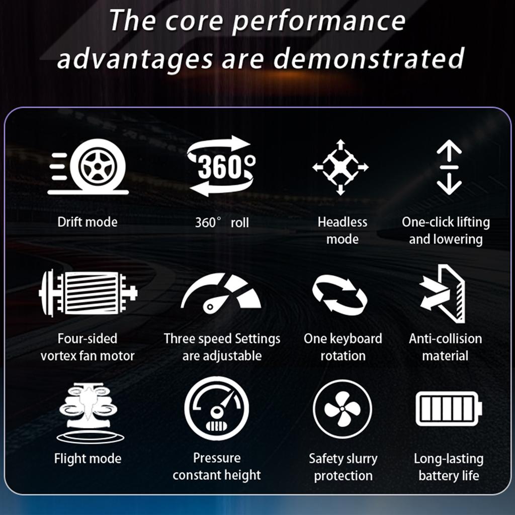 Земля Воздух Радиоуправляемый Квадрокоптер и Дрифт Автомобиль 360 Вращение Режим Безголовый Радиоуправляемый Самолет Рождественские Подарки на День Рождения для Взрослых и Мальчиков-Подростков
