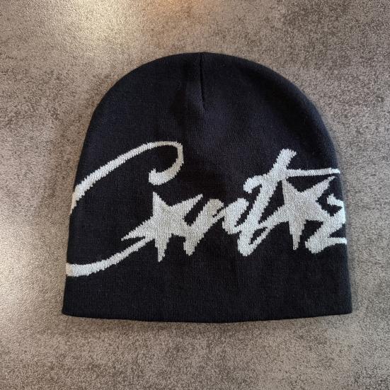 Winter Knitting Hat Letter Print Windproof Warm Hat Soft Elastic Design Brimless Autumn Winter Hat Outdoor Wear