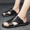Fashion Men's Sandals Comfortable Soft Leather Sandals Casual Men's Shoes Half Slipper Business Men Shoes British Gentleman Leisure Walk