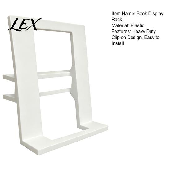 Floating Book Storage Organizer Clip-on Display Rack for Bookshelf , No Drill Hollow Holder, Heavy Duty Plastic Showcase Home Office Library