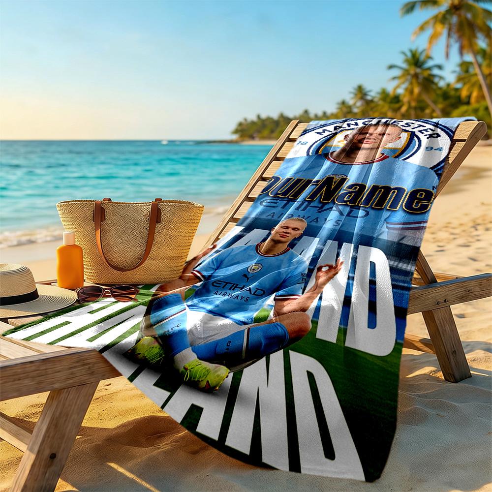 Haaland Personalized Name Beach Towel Soft Durable Quick-Dry For Beach Bathroom Outdoor Swimming Pool Camping Picnic Yoga Diving Vacation Accessories