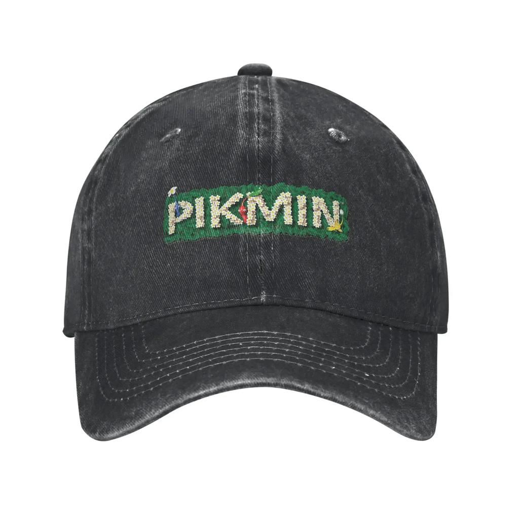 Pikmin Logo Washed Baseball Cap Fitted Retro Sun Trucker Hat Summer Women Men Tennis Skate Snapback Cap