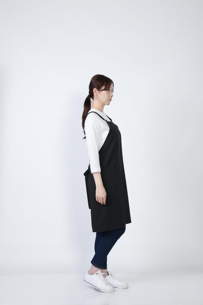Bib Apron Bib Apron GT7013 Unisex Restaurant Uniform Black L [Seven Uniform] H-Shaped