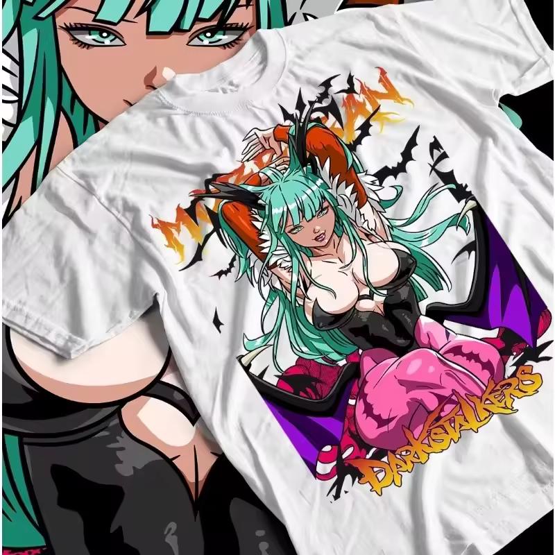 Men Clothing Morrigan Aensland T-shirt, Darkstalkers Tee, Anime Shirt, Waifu Gift, Unisex