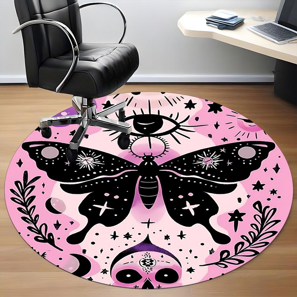1pc Celestial Butterfly Carpet, Round Non Slip Durable Large Size Office Carpet, Suitable for Office
