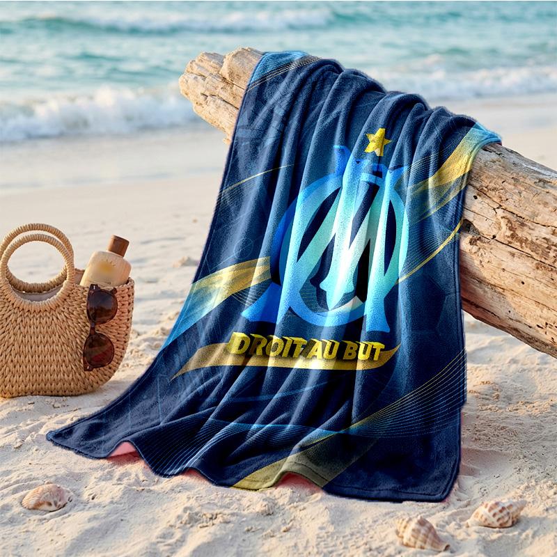 Olympique Lyonnais FC Print Microfiber Beach Towel Quick Dry Absorbent Large Towel For Beach Swimming Travel