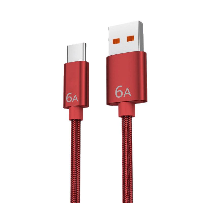 Сверхбыстрый зарядный кабель USB-C мощностью 120 Вт для мобильных телефонов Huawei, Vivo, Oppo и Honor.