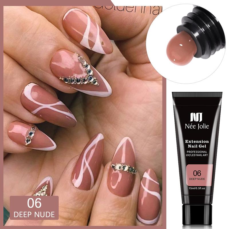 Клей для наращивания ногтей 15 мл, безбумажный лоток, гель для наращивания ногтей с кристаллами, УФ-клей для фототерапии, клей для лака для ногтей