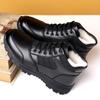 Winter Men Boots Lace Up High Top Fashion Fur Warm Leather Boots For Men High Top Snow Boots Casual Cotton Shoes Men