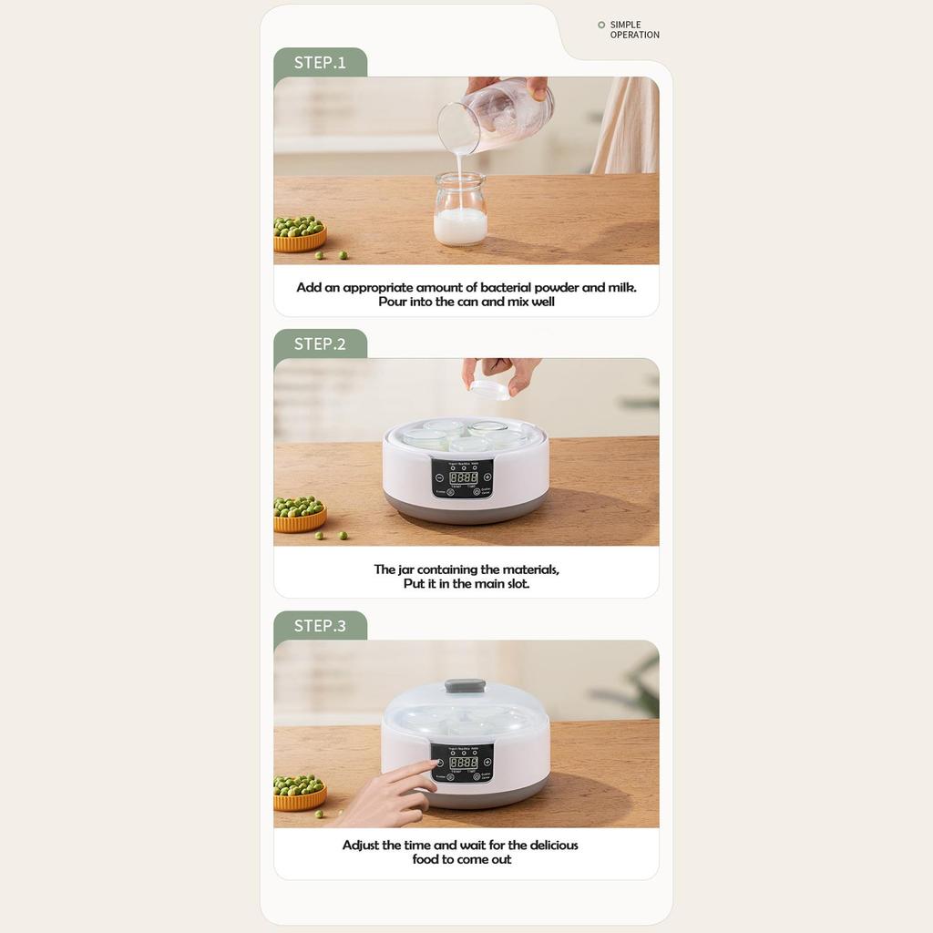 Electric Yogurt Maker Machine with Adjustable Temperature And Time Control 1.2L Multi-Function Yogurt Machine Automatic Yogurt Maker