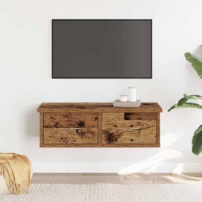 VidaXL Armoire murale vieux bois 60x26x18,5 cm bois d'ingénierie, armoire murale TV, unité TV murale, unité TV flottante, 855858