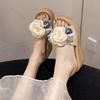Fashion Slope Heel Casual Slippers for Women 2025 Summer New Fashion Flower Designed Fish Mouth Thick Soled Open Toes High Heel Sandals