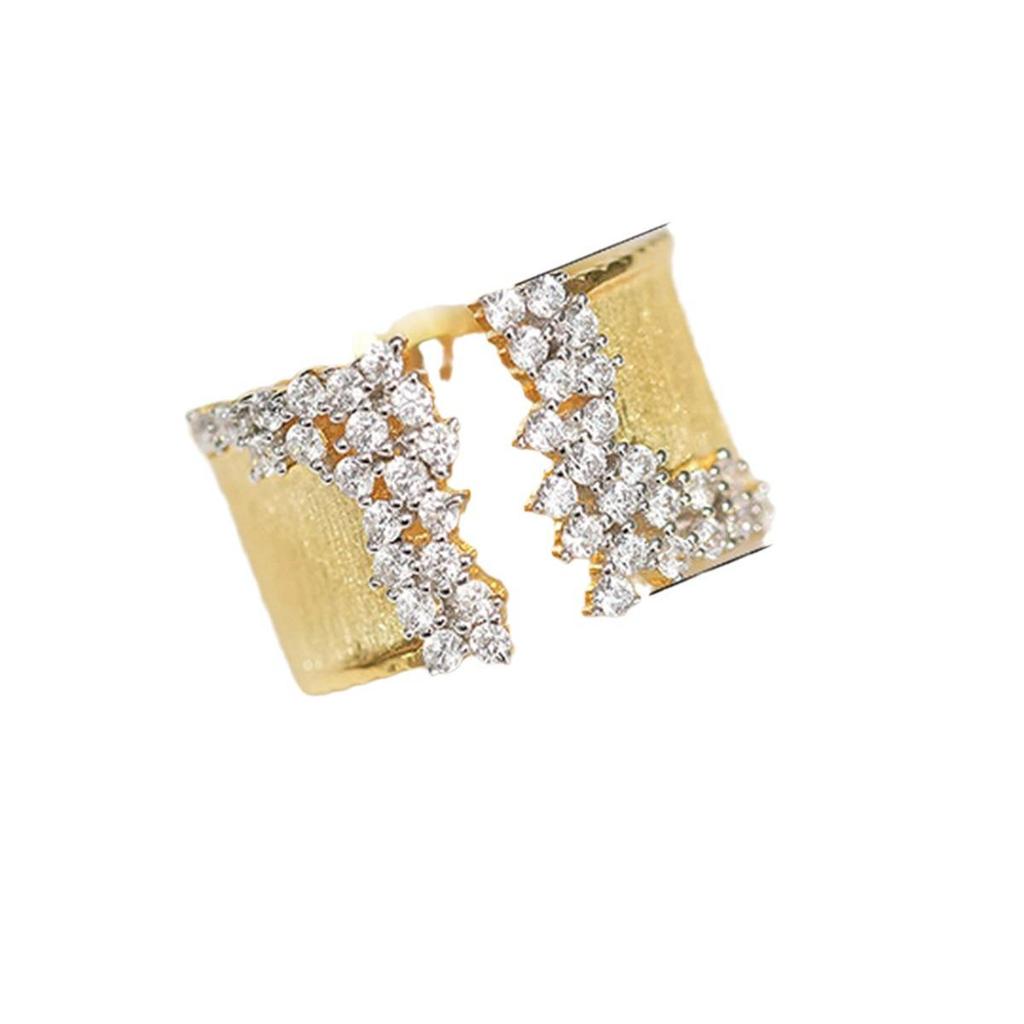 Kayi Gold Zircon Hip-Hop Fashion Ring for Women