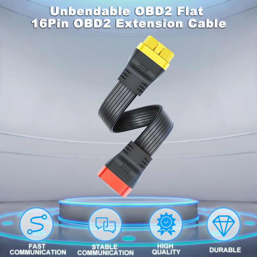 16-контактный разъем «папа-мама» OBD OBD2 OBDII удлинительный кабель для работы бензиновый дизельный диагностический инструмент OBD2 плоский 36 см 24awg разъем
