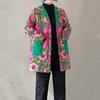 Autumn Winter Cotton Vintage Floral Oversized Outerwears for Women Casual Loose Jacket Coat