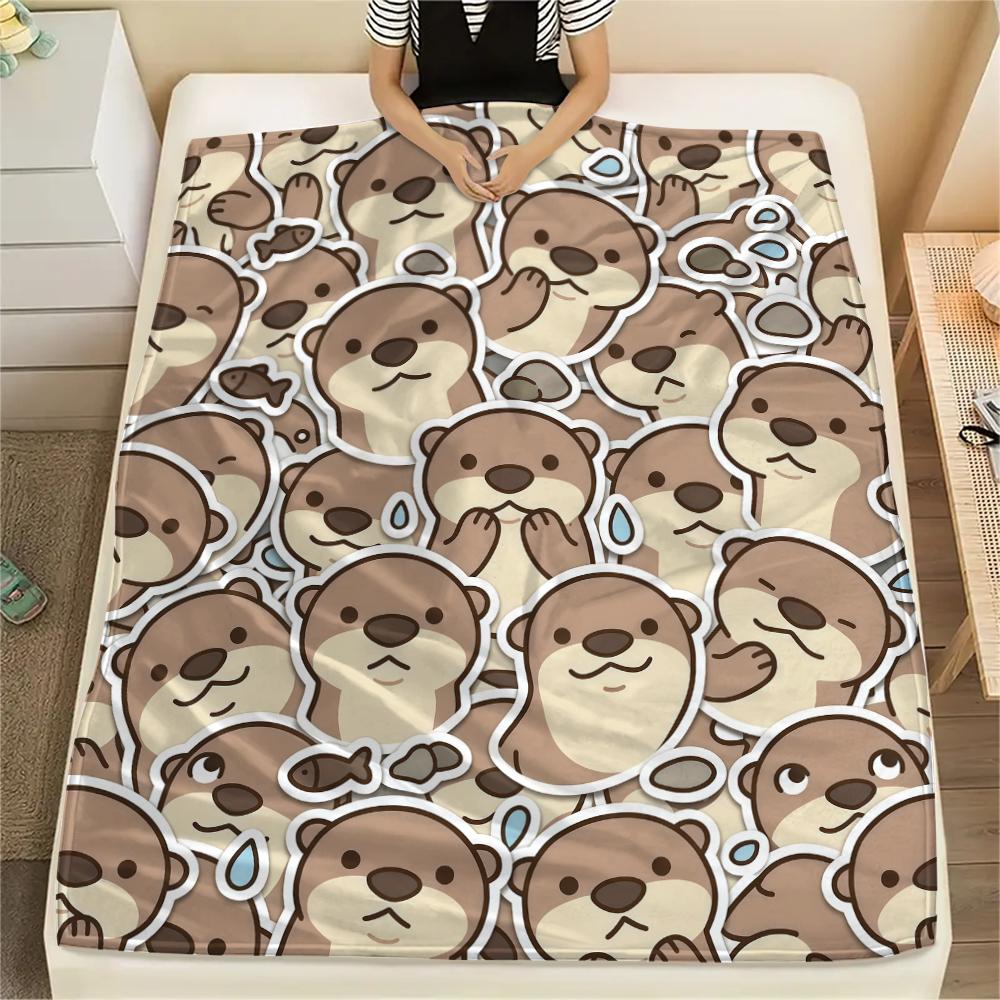 Cute animal panda dolphin Print Flannel Blanket High quality Comfortable for All Seasons Home Decor Warmth and Comfort Perfect for Christmas Gifts