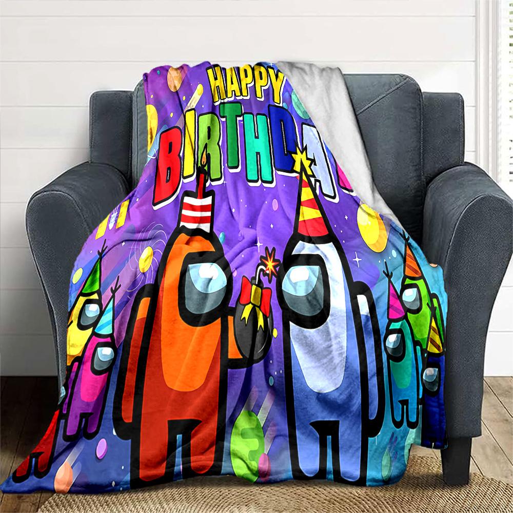 1pc Blanket - Among Us Print Design,Lightweight Blanket for Sofa,Bed- Soft &Warm,Gift for All Seasons